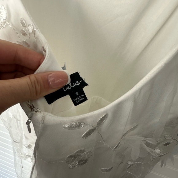 Lulus Extreme Elegance White Mesh Floral Embroidered Cape Jumpsuit - Picture 8 of 9